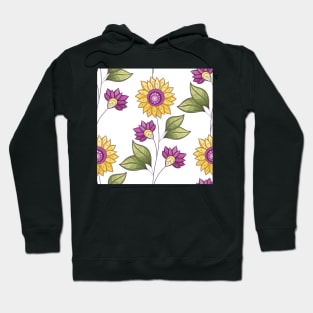 Spring Pattern with Floral Motifs Hoodie